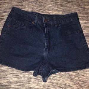 High waisted denim shorts
